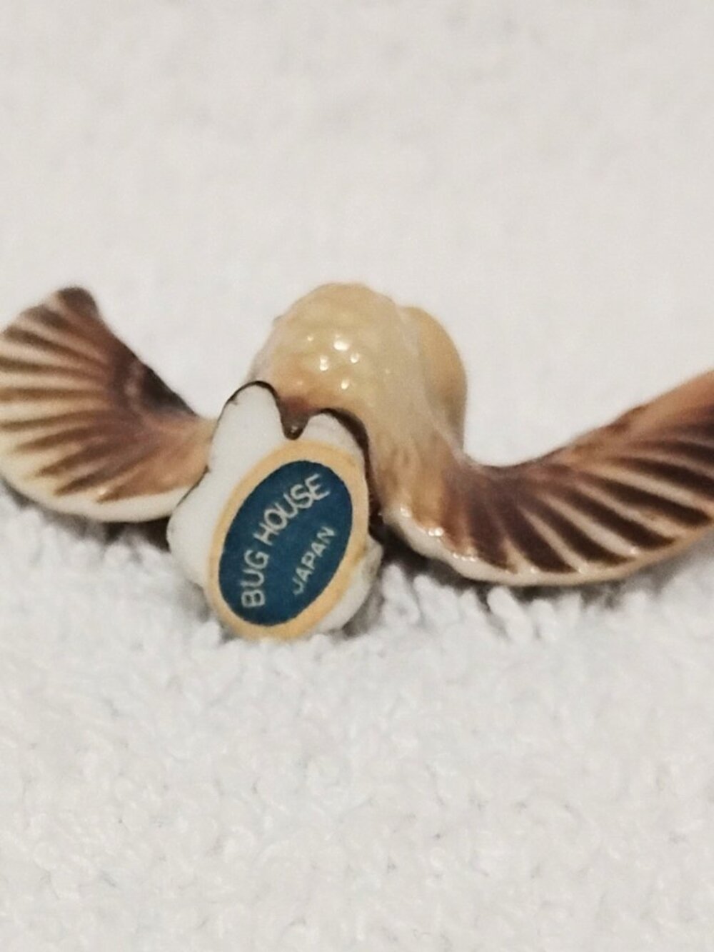 Vintage Bug House Japan Miniature 1"x2" Ceramic Owl Figurine Collectible - Picture 6 of 6